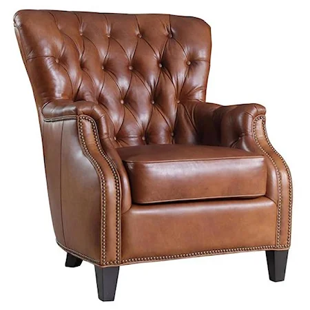 Transitional Wing Back Club Chair